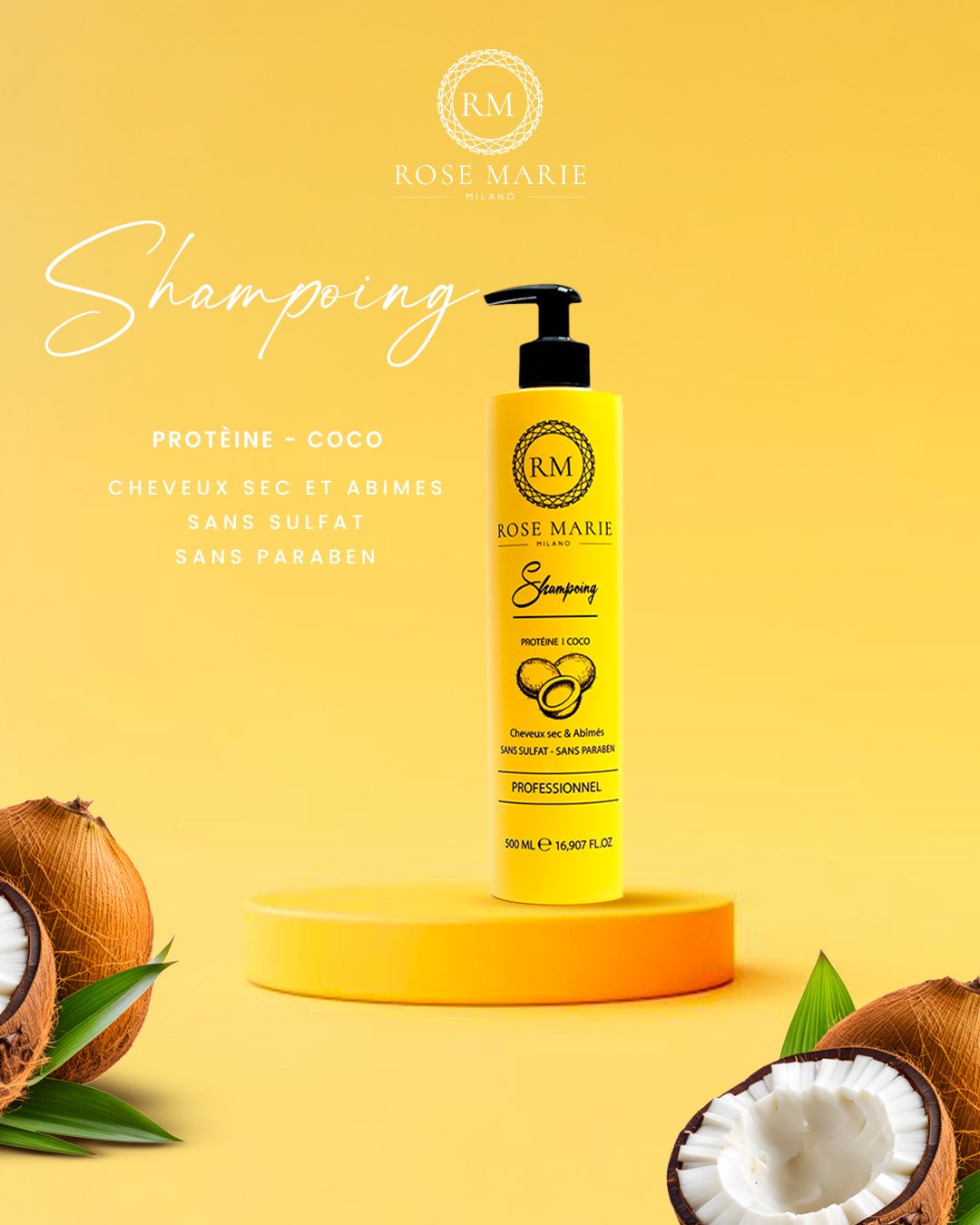 Shampoing Protéine et l'Huile de Coco