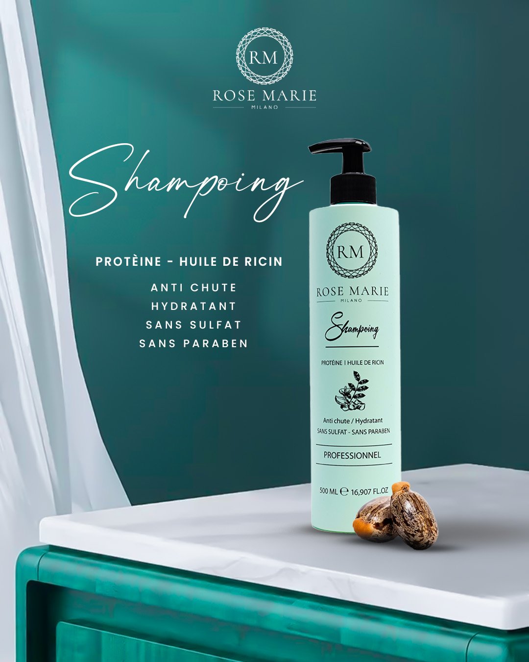 Shampoing  Protéine/Huile de Ricin